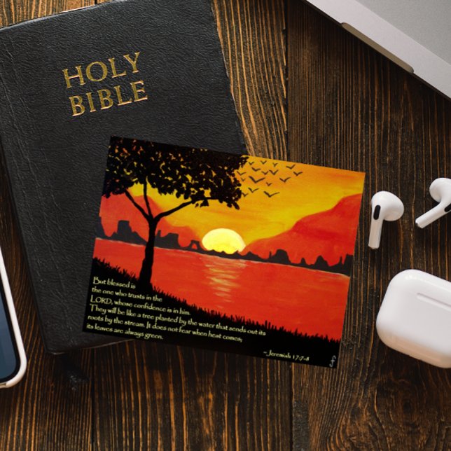 Arbre au bord de la carte postale Water Inspiratio (Créateur téléchargé)