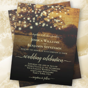 Arbre avec lumières Rustique BUDGET Mariage Invita