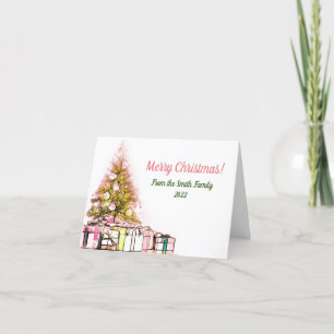 Arbre avec présente carte de Noël