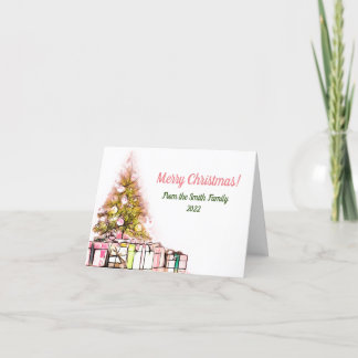 Arbre avec présente carte de Noël