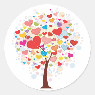 Arbre Avec Stickers Feuille En Forme De Coeur