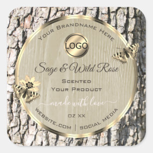 Arbre Beige Orge Or Cadre produit Étiquettes Ajout