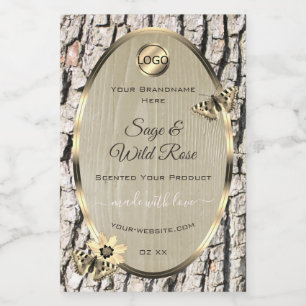 Arbre Beige Orge Or Cadre produit Étiquettes Ajout