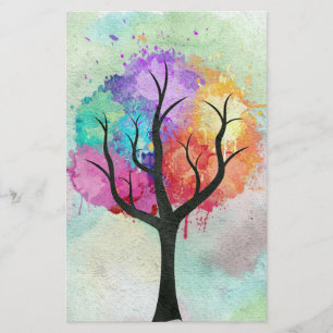 Arbre belle couleur Pastel Peinture à l'huile Abst