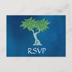Arbre bleu vert de vie Barre Mitzvah RSVP