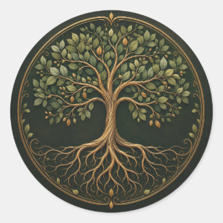 Arbre botanique, Arbre de Vie, Autocollant rond