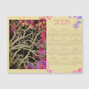 Arbre Bruin avec calendrier feuille multicolore 20