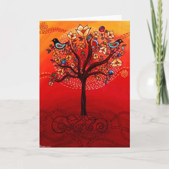 "Arbre carte de voeux de vie" CatherineHayesArt (Devant)