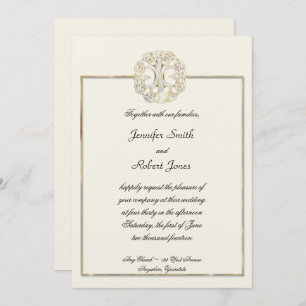 Arbre celtique de faire-part de mariage de chardon