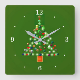 Arbre coloré avec boules > Horloges de Noël