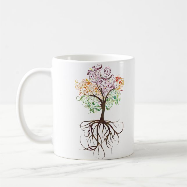Arbre coloré avec la tasse de racines (Gauche)