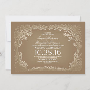arbre couple rustique vintage invitations de maria