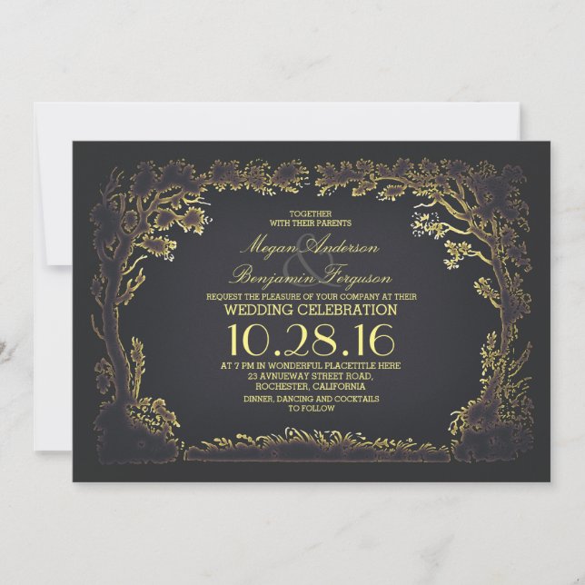 arbre couple rustique vintage invitations de maria (Devant)