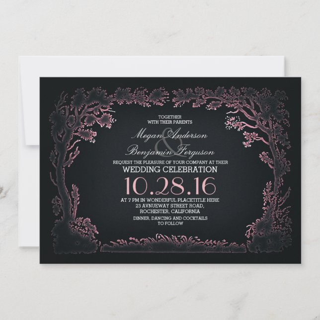arbre couple rustique vintage invitations de maria (Devant)