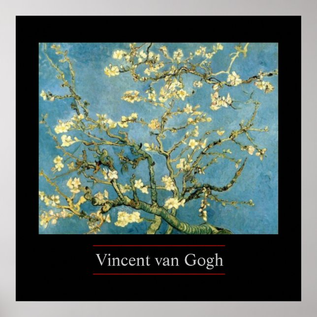 Arbre d'amande en fleurs par van Gogh Poster Impri (Devant)