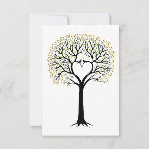 Arbre d'amour avec branches de cœur, oiseaux et cœ