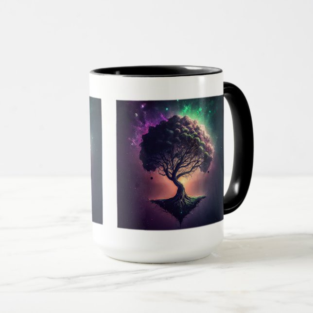 Arbre dans la Mug Combo Space, 15 oz (Devant droit)