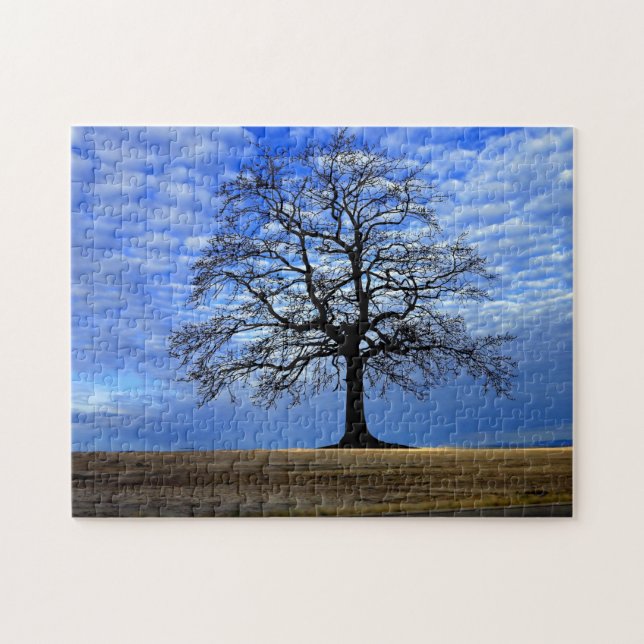 Arbre dans le ciel bleu Jigsaw Puzzle Photo (Horizontal)