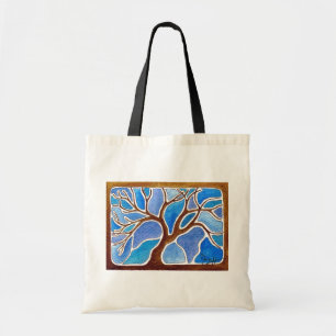 Arbre d'aquarelle dans le bleu - sac fourre-tout
