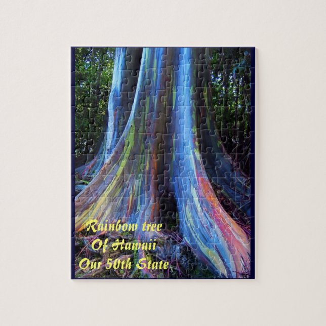 Arbre d'arc-en-ciel de puzzle et de boîte-cadeau (Vertical)