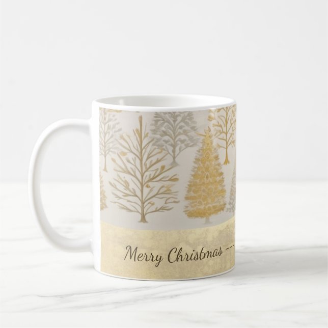 Arbre d'argent or Pine Arbre de Noël Mug (Gauche)