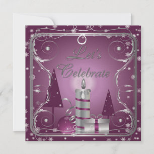Arbre d'Argent Violet Arbres Ornements Invitations