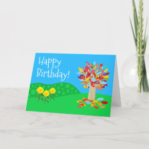 Arbre d'automne 60 anniversaire carte nouvelle par
