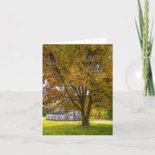 Arbre D'Automne Et Carte De Peinture De Grange