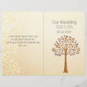 Arbre d'automne, Mariage rustique bi pli programme