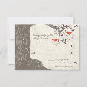 Arbre de bois de chauffe Inséparables mariage RSVP