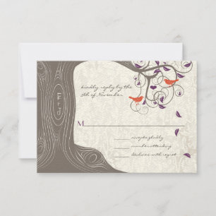 Arbre de bois de chauffe Inséparables mariage RSVP