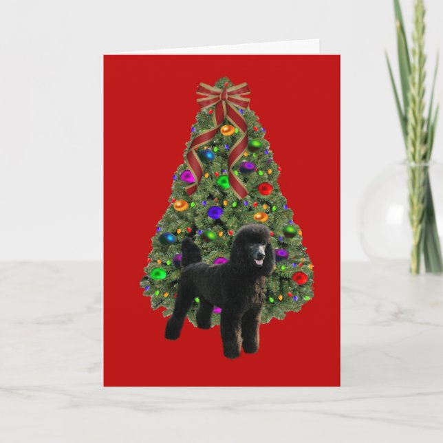 Arbre de carte de Noël de caniche (Devant)