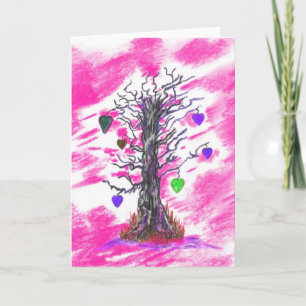 Arbre de carte de voeux de rose d'amour