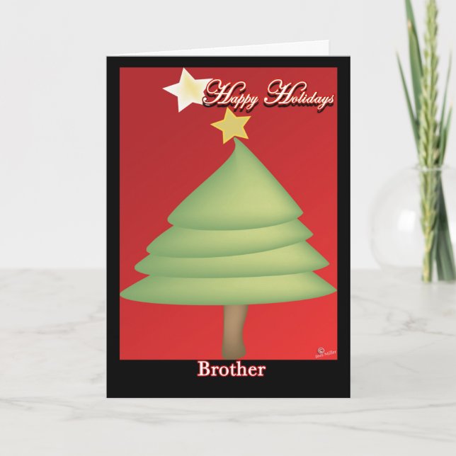 Arbre de cartes de Noël Joyeux Frère de vacances (Devant)