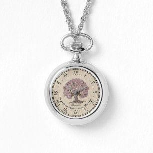 Arbre de Cerisier Fleur De Vie Collier Latin EWatc