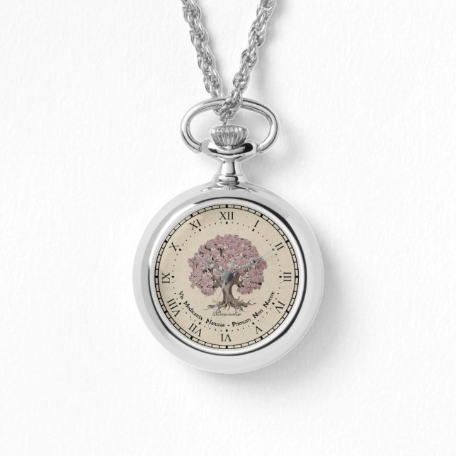 Arbre de Cerisier Fleur De Vie Collier Latin EWatc (Recto)