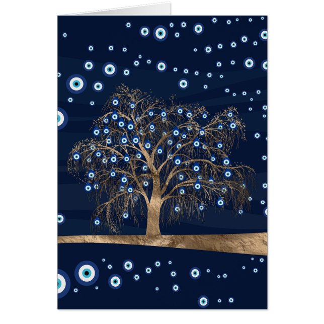 Arbre de charme nazi - Or sur bleu foncé (Devant)