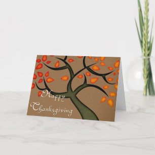 Arbre de couleurs : Carte de voeux Bon thanksgivin