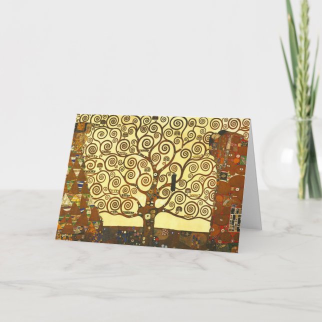 Arbre de Gustav Klimt de carte de voeux de la vie (Devant)