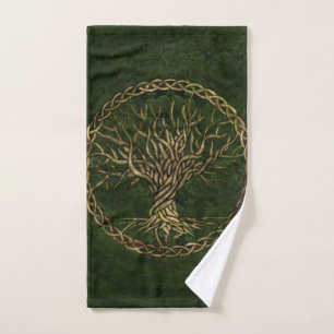 Arbre de la vie - Yggdrasil - vert et or