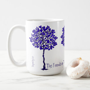 Arbre de l'amitié - Mug Bleu et Blanc