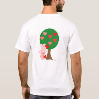 Arbre de l'amour T-shirt simple (design sur le dos