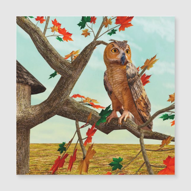 Arbre de l'érable à chouette d'automne Art fauniqu (Devant)