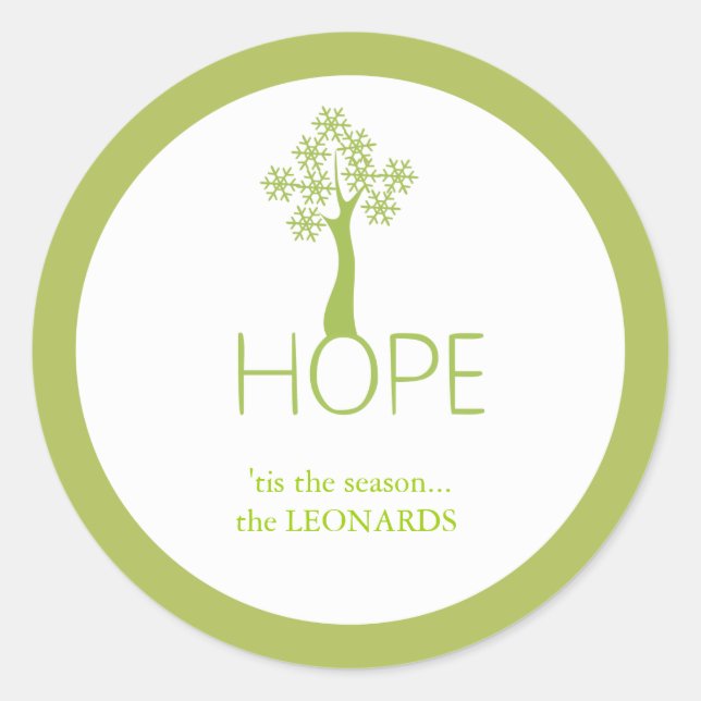 Arbre de l'espoir - étiquettes cadeaux de vacances (Devant)