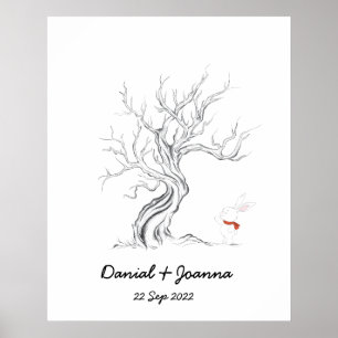 Arbre de livre d'or d'empreintes digitales arbre d