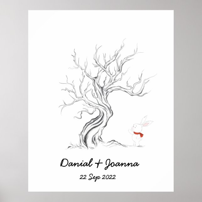 Arbre de livre d'or d'empreintes digitales arbre d (Devant)