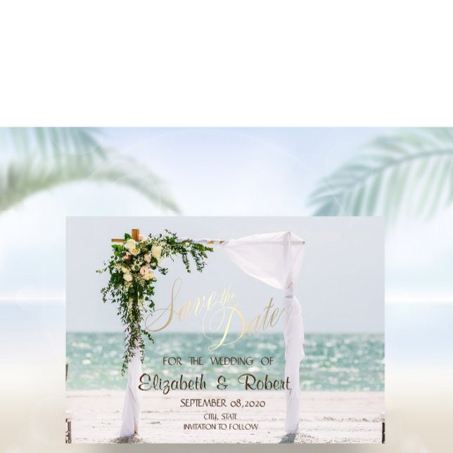 Arbre de mariage de plage Fleurs Save The Date (Créateur téléchargé)