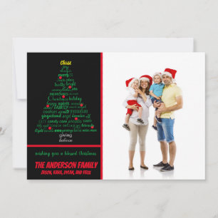 Arbre de mots de Noël -- Carte de Noël
