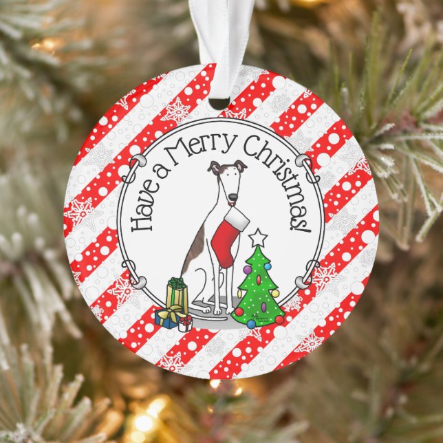Arbre de Noël 2 Greyhound (blanc broché) Chien Amu (Arbre)