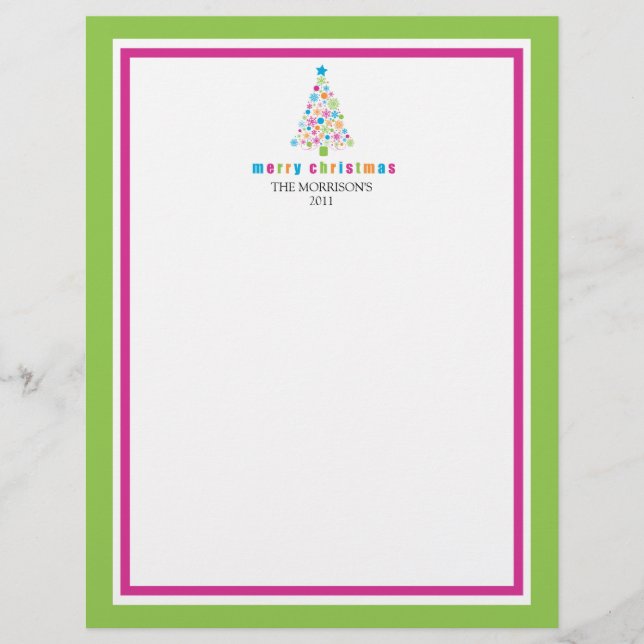 Arbre de Noël à flocon de neige coloré (Devant)